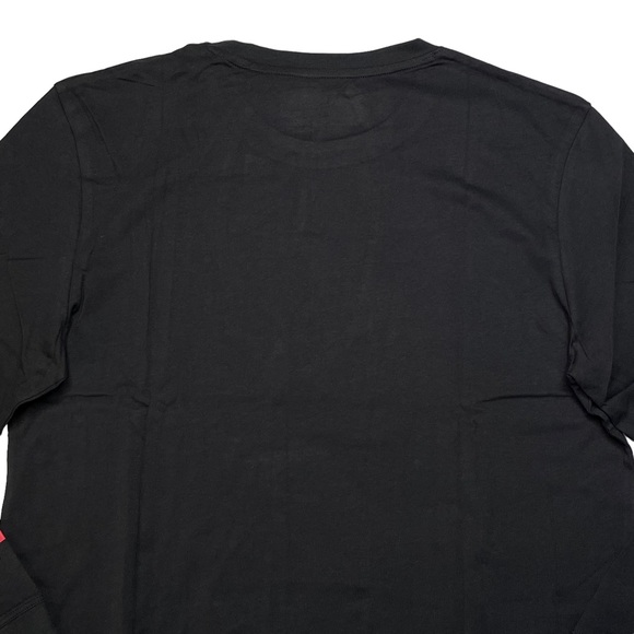 Timberland Cotton Black/Red Long Sleeve Stack Logo Regular Fit Mens Tee - Picture 7 of 9